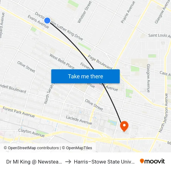 Dr Ml King @ Newstead Eb to Harris–Stowe State University map