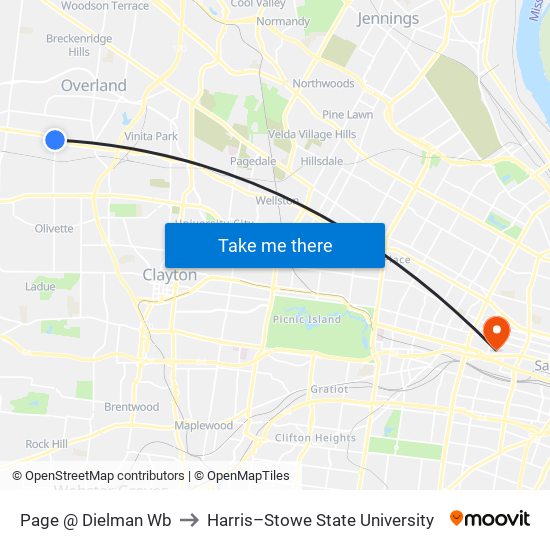 Page @ Dielman Wb to Harris–Stowe State University map