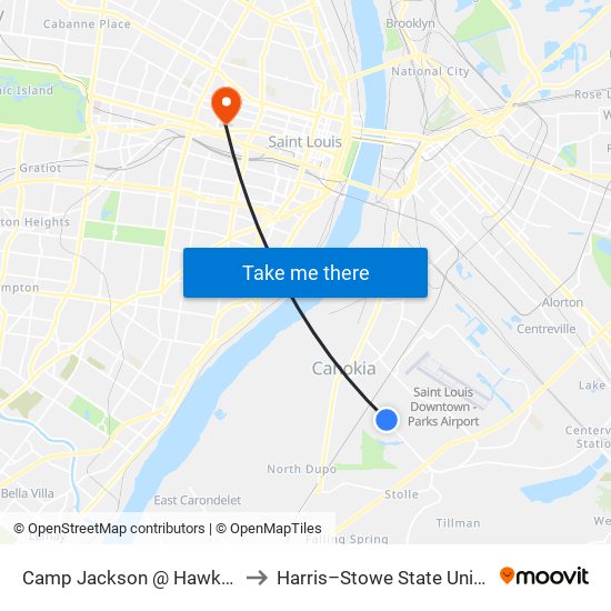 Camp Jackson @ Hawkins Nb to Harris–Stowe State University map