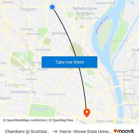 Chambers @ Scottdale Eb to Harris–Stowe State University map