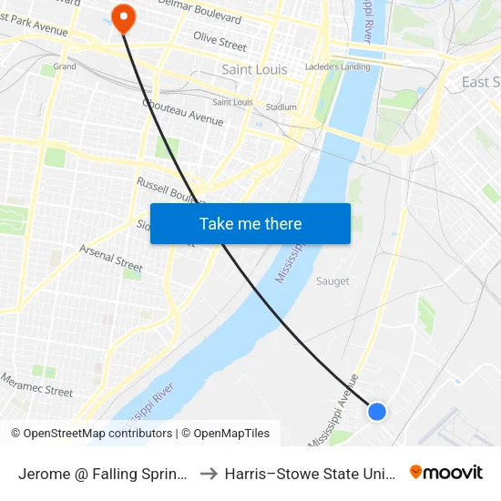 Jerome @ Falling Springs Wb to Harris–Stowe State University map