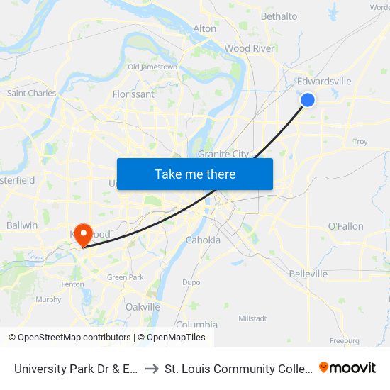University Park Dr & Ethanol S / W to St. Louis Community College–Meramec map