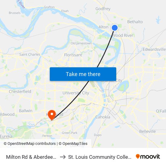 Milton Rd & Aberdeen Ave N / E to St. Louis Community College–Meramec map