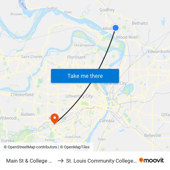 Main St & College Ave S / W to St. Louis Community College–Meramec map