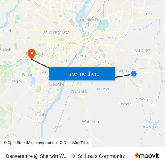 Denvershire @ Sherwin Williams Entrance Sb to St. Louis Community College–Meramec map