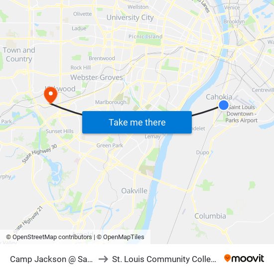 Camp Jackson @ Saint Paul Eb to St. Louis Community College–Meramec map