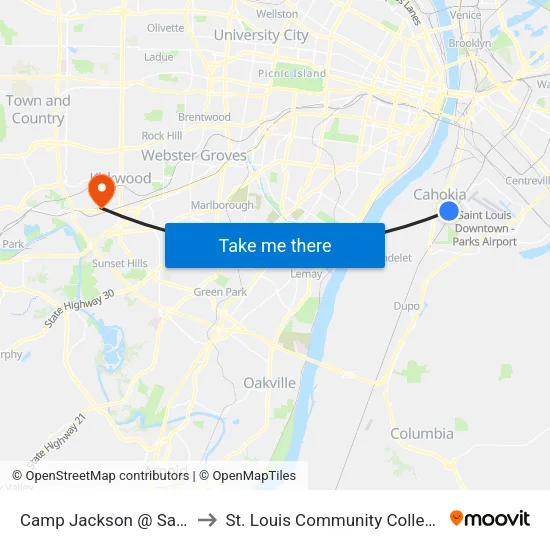 Camp Jackson @ Saint Paul Eb to St. Louis Community College–Meramec map