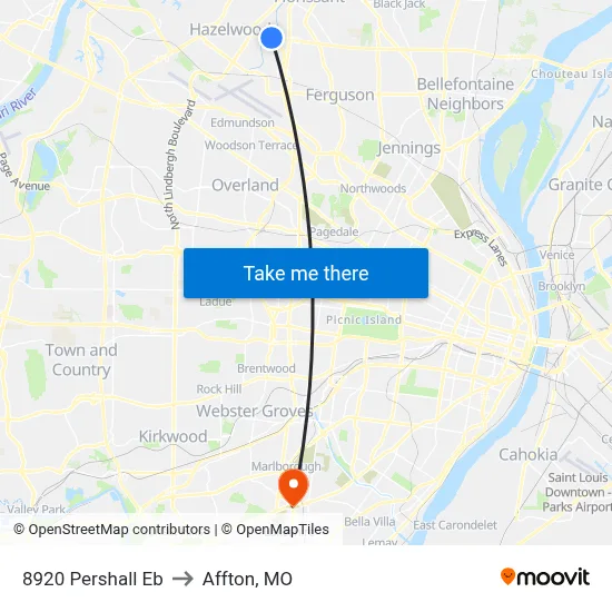 8920 Pershall Eb to Affton, MO map