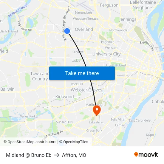 Midland @ Bruno Eb to Affton, MO map