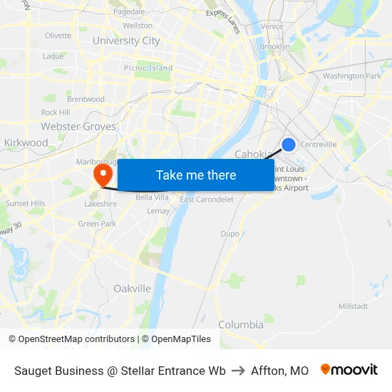 Sauget Business @ Stellar Entrance Wb to Affton, MO map