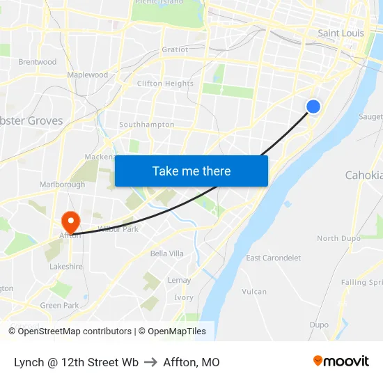 Lynch @ 12th Street Wb to Affton, MO map