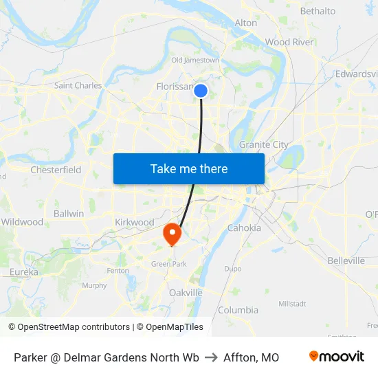Parker @ Delmar Gardens North Wb to Affton, MO map