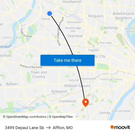 3499 Depaul Lane Sb to Affton, MO map