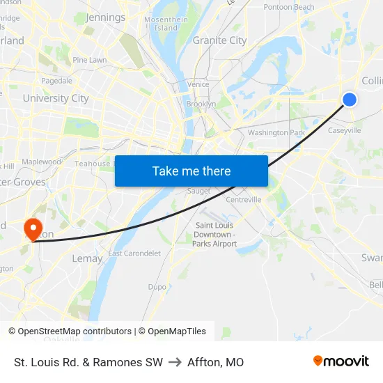 St. Louis Rd. & Ramones SW to Affton, MO map