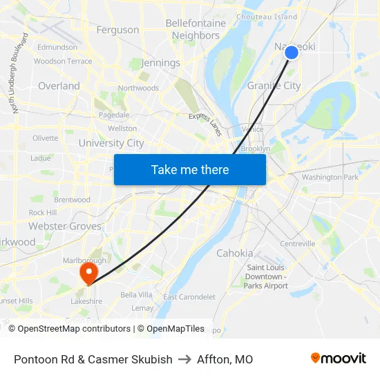 Pontoon Rd & Casmer Skubish to Affton, MO map