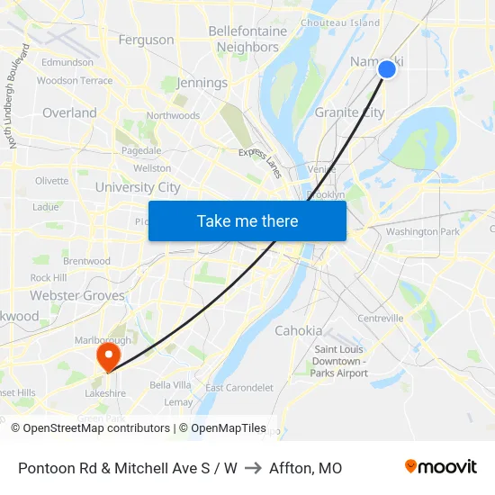 Pontoon Rd & Mitchell Ave S / W to Affton, MO map