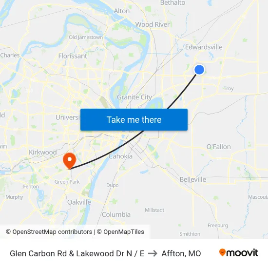 Glen Carbon Rd & Lakewood Dr N / E to Affton, MO map
