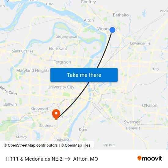 Il 111 & Mcdonalds NE 2 to Affton, MO map
