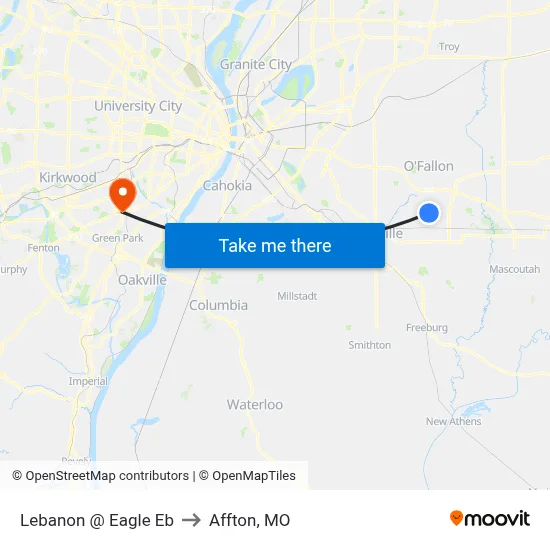 Lebanon @ Eagle Eb to Affton, MO map