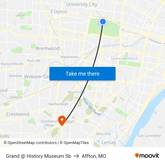 Grand @ History Museum Sb to Affton, MO map