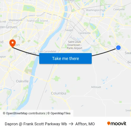 Dapron @ Frank Scott Parkway Wb to Affton, MO map