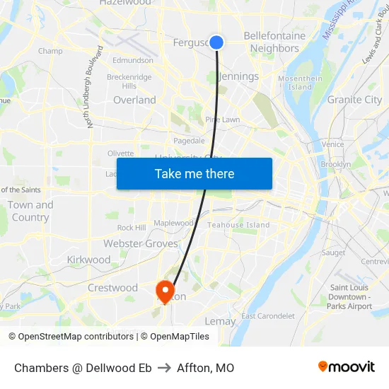 Chambers @ Dellwood Eb to Affton, MO map