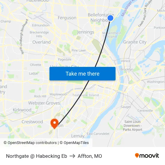 Northgate @ Habecking Eb to Affton, MO map