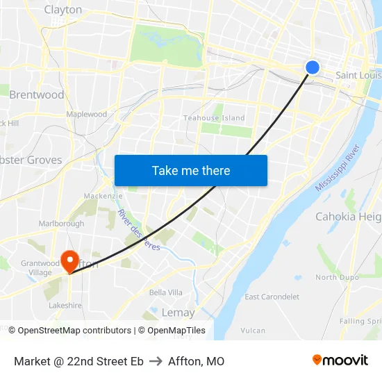 Market @ 22nd Street Eb to Affton, MO map