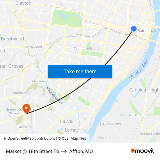 Market @ 18th Street Eb to Affton, MO map