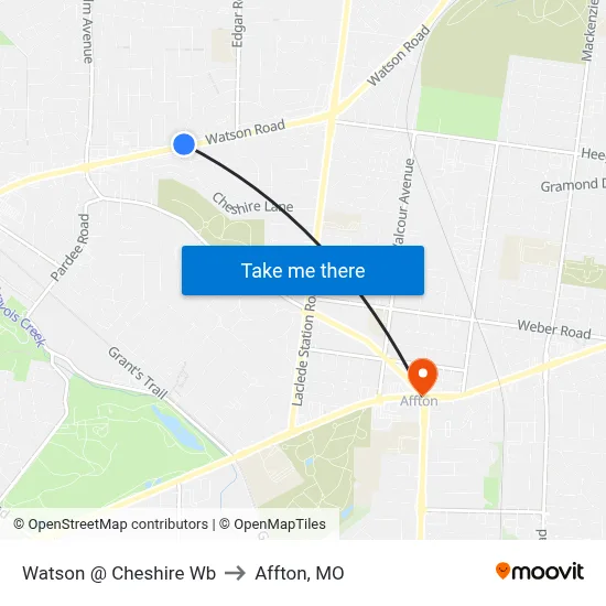 Watson @ Cheshire Wb to Affton, MO map