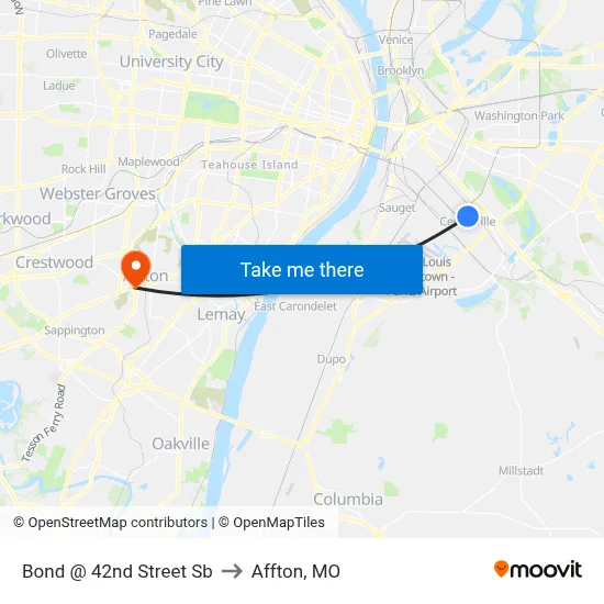 Bond @ 42nd Street Sb to Affton, MO map