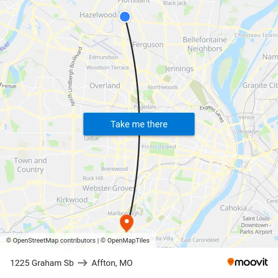 1225 Graham Sb to Affton, MO map