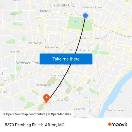 5370 Pershing Eb to Affton, MO map
