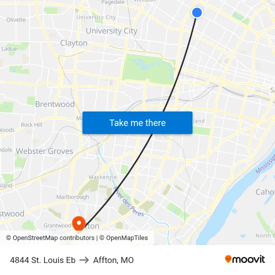 4844 St. Louis Eb to Affton, MO map