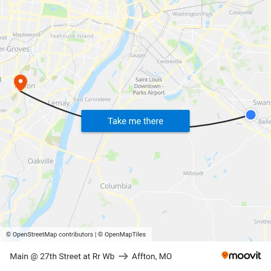 Main @ 27th Street at Rr Wb to Affton, MO map