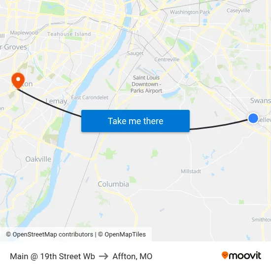 Main @ 19th Street Wb to Affton, MO map