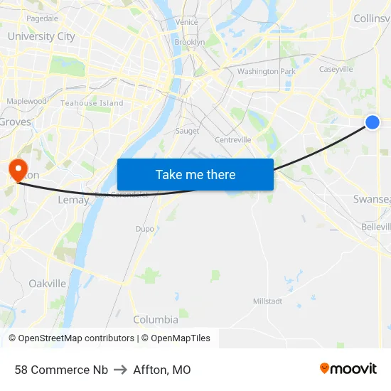 58 Commerce Nb to Affton, MO map