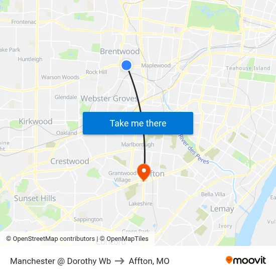 Manchester @ Dorothy Wb to Affton, MO map