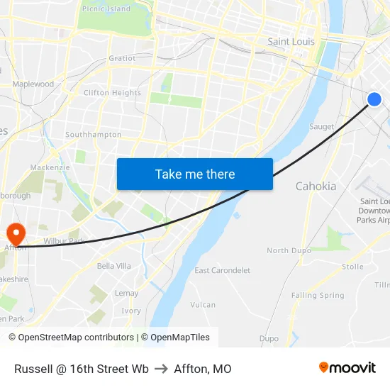 Russell @ 16th Street Wb to Affton, MO map