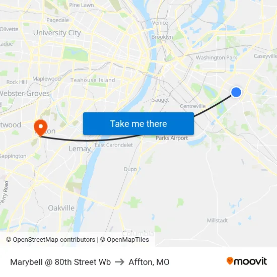 Marybell @ 80th Street Wb to Affton, MO map