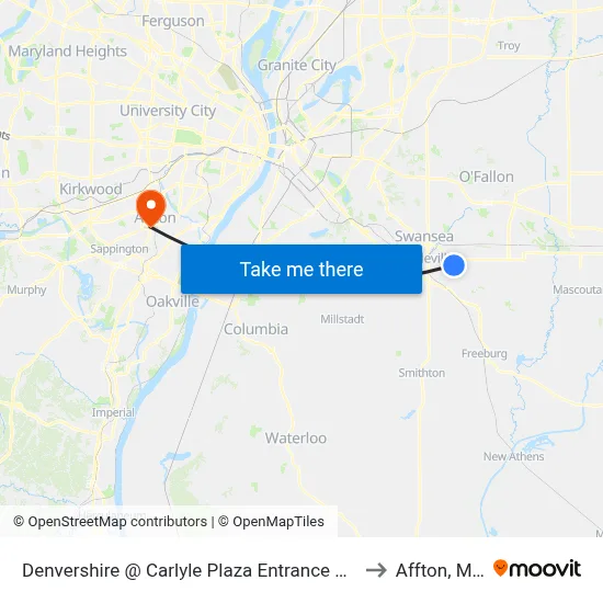 Denvershire @ Carlyle Plaza Entrance Nb to Affton, MO map