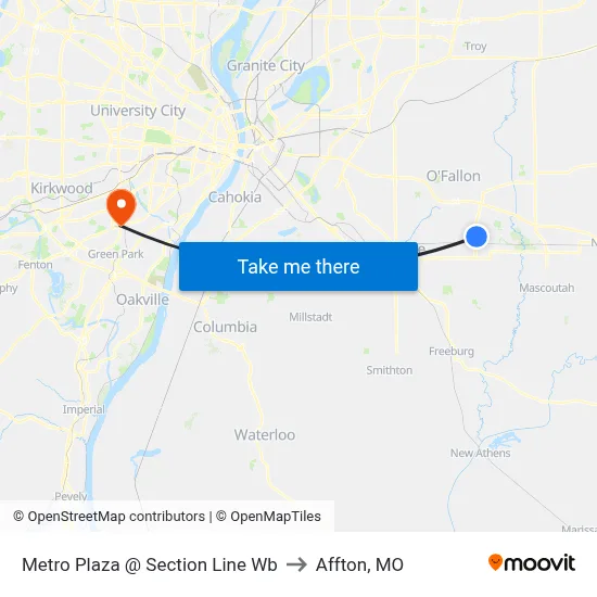 Metro Plaza @ Section Line Wb to Affton, MO map