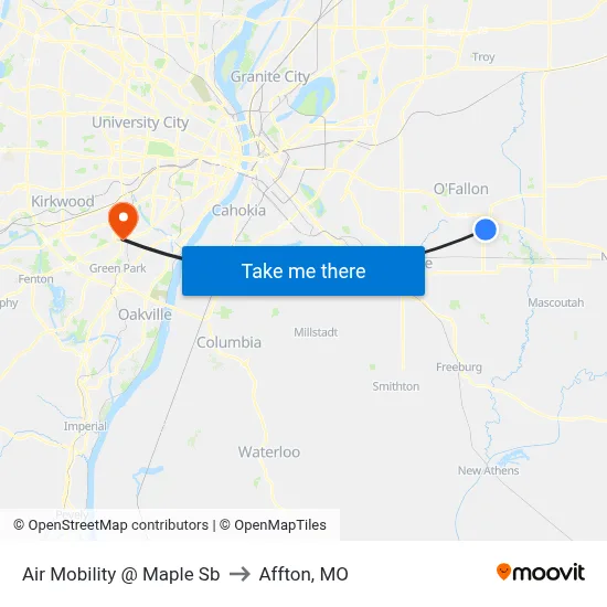 Air Mobility @ Maple Sb to Affton, MO map