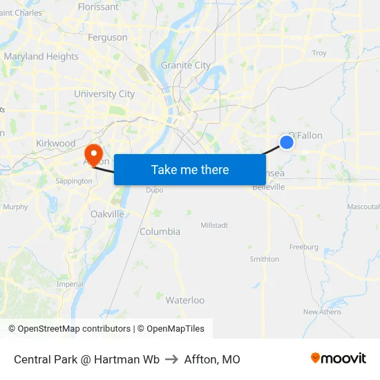 Central Park @ Hartman Wb to Affton, MO map