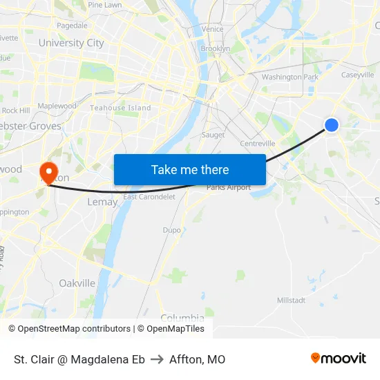St. Clair @ Magdalena Eb to Affton, MO map
