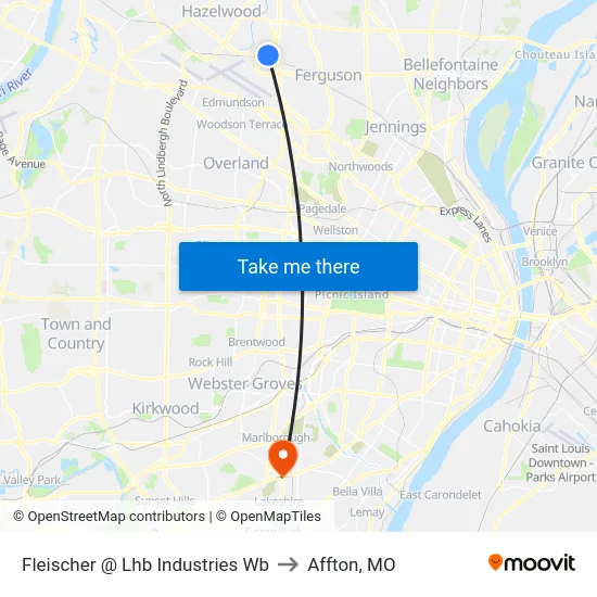 Fleischer @ Lhb Industries Wb to Affton, MO map
