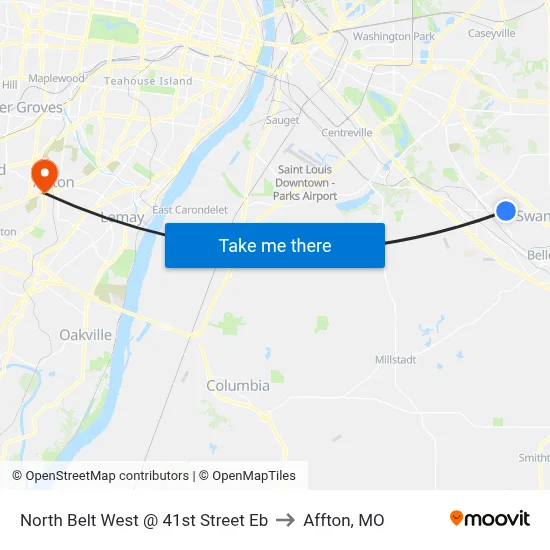 North Belt West @ 41st Street Eb to Affton, MO map