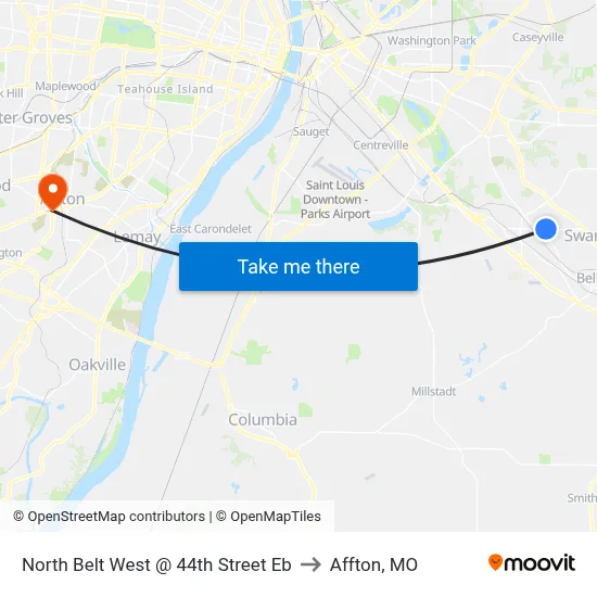 North Belt West @ 44th Street Eb to Affton, MO map