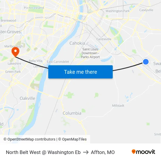 North Belt West @ Washington Eb to Affton, MO map