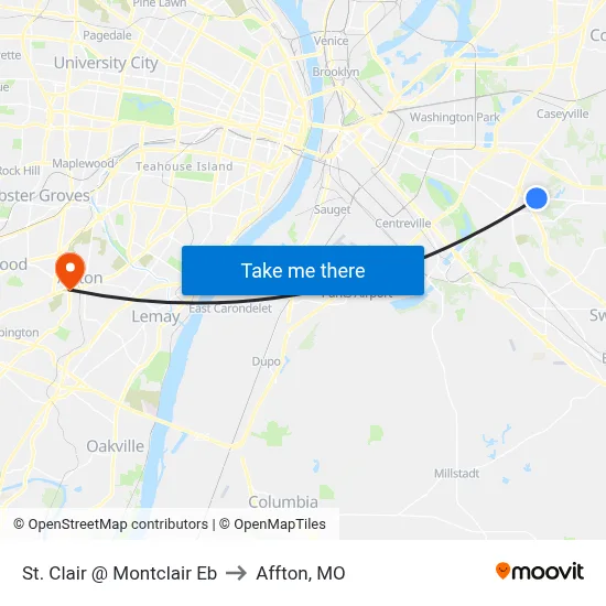 St. Clair @ Montclair Eb to Affton, MO map